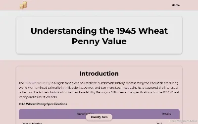 screenshot di 1945wheatpennyvalue.com